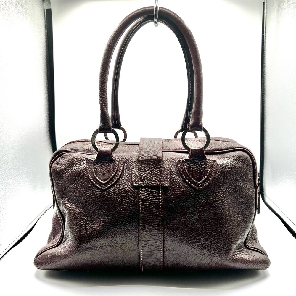 ISANTI BURGUNDY LEATHER BAG SATCHEL SHOULDER BAG GENUINE LEATHER  MADE IN ITALY - Picture 5 of 17
